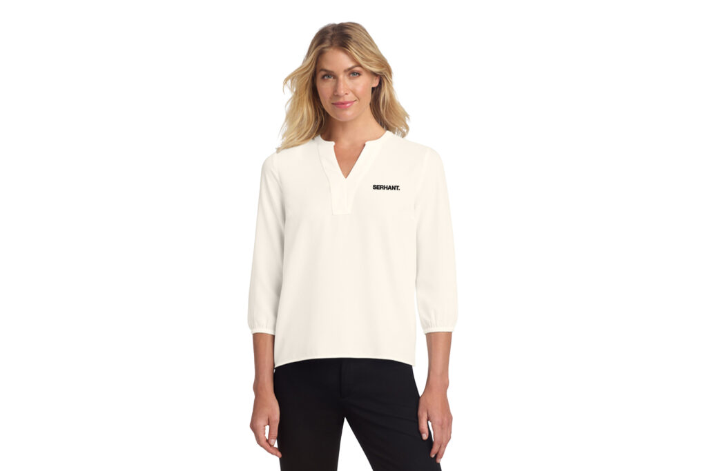 Serhant | Mercer+Mettle® Women's Stretch Crepe Long Sleeve Camp Blouse