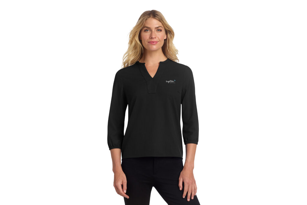 Top Flite Home Loans | Mercer+Mettle® Women's Stretch Crepe Long Sleeve Camp Blouse