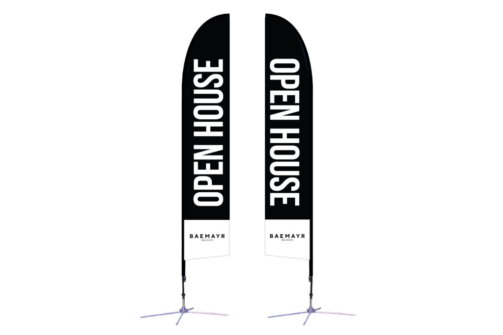 Baemayr Realty | 8.25 ft. Feather Flag X-Based Double-Sided